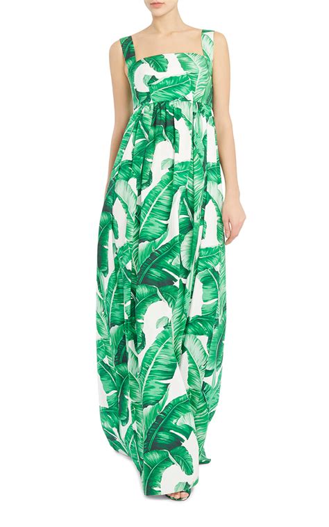 dolce gabbana palm leaf dress|dolce and gabbana floral print dress.